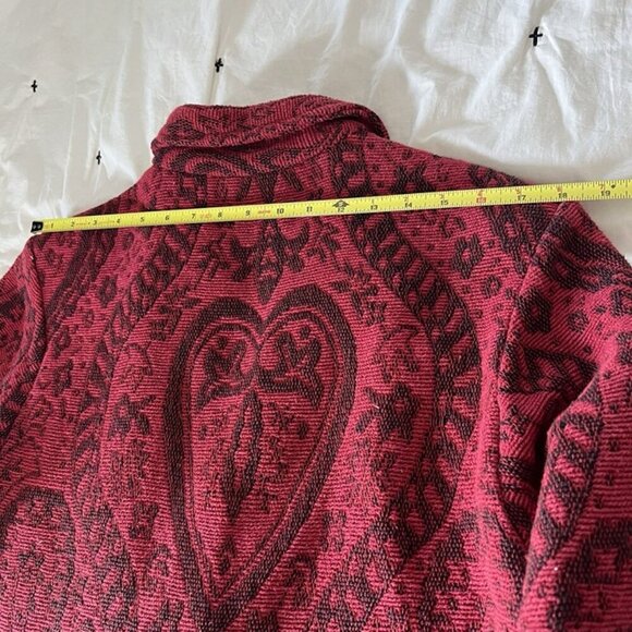 Vintage Red Tapestry Jacket sz M Paisley Blazer Whimsygoth Victorian Western - Picture 12 of 12